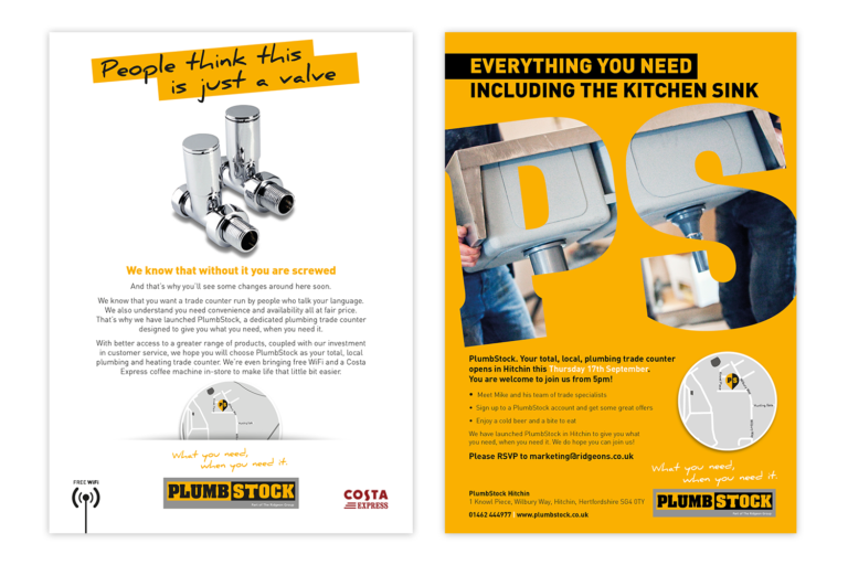 PlumbStock A4 advert