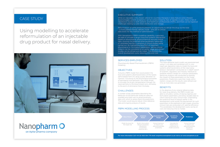Nanopharm - Computational Modelling case study A4 brochure
