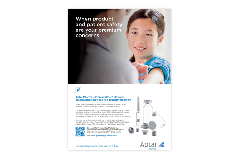 APTAR Injectables Premium Coat A4 Advert 2022